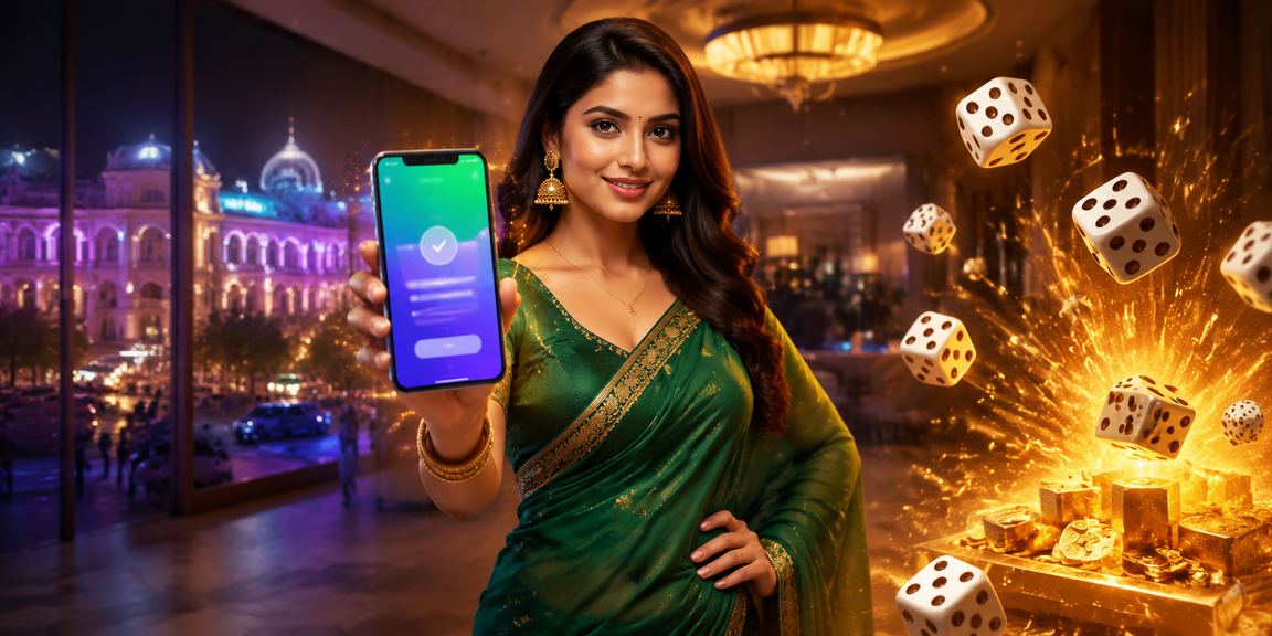Young woman in Delhi using mobile to play Aviator online